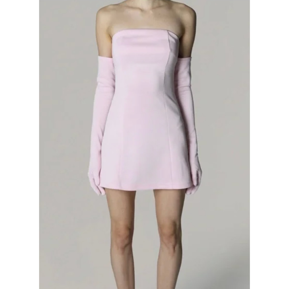 Miscreants Cupid Mini Dress With Gloves Barbie Pink UK 12 M